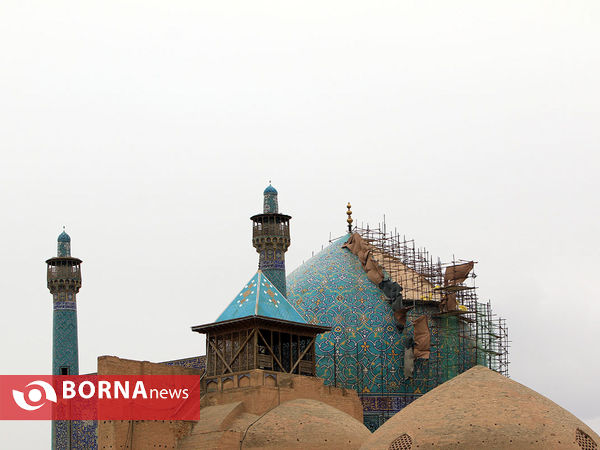 گنبد مسجد امام اصفهان در حال بارسازی
