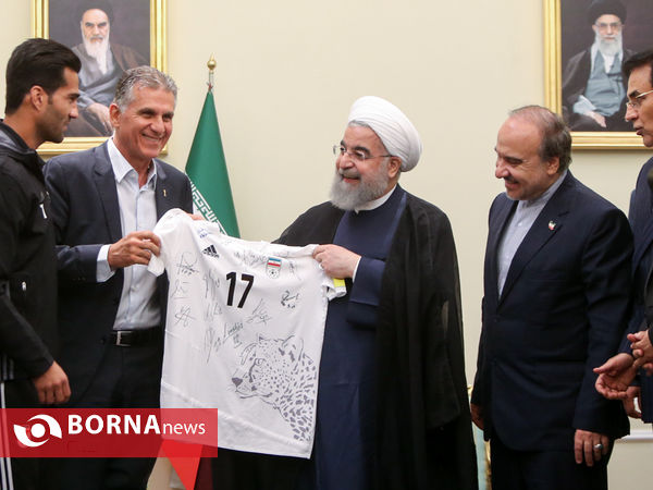 دیدار تیم ملی فوتبال با دکتر روحانی