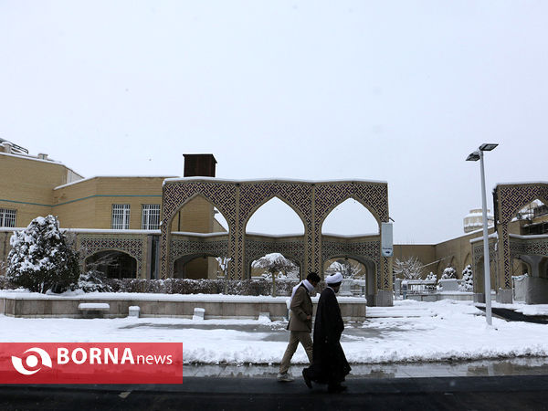 مشهد زیر چتر برف