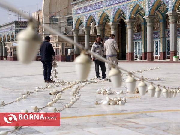 چراغانی مسجد مقدس جمکران در آستانه نیمه شعبان