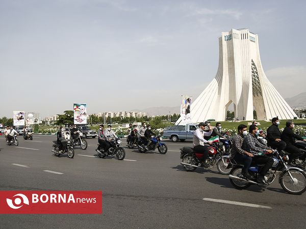 راهپیمایی خودرویی روز قدس در میادین اصلی تهران