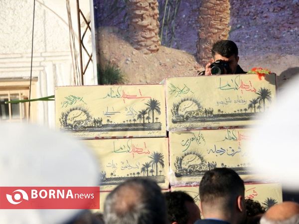 مراسم تشییع پیکر مطهر ۸ شهید گمنام در رشت