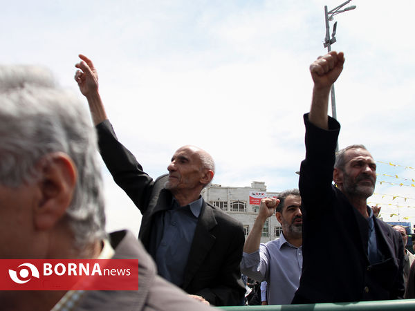 راهپیمایی نمازگزاران تهرانی در اعتراض به اقدام ترامپ