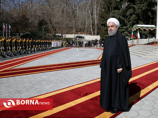 مراسم استقبال رسمی از رئیس جمهوری آذربایجان