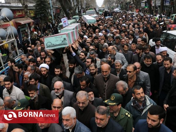 تشییع پیکر 12 شهید گمنام در رشت