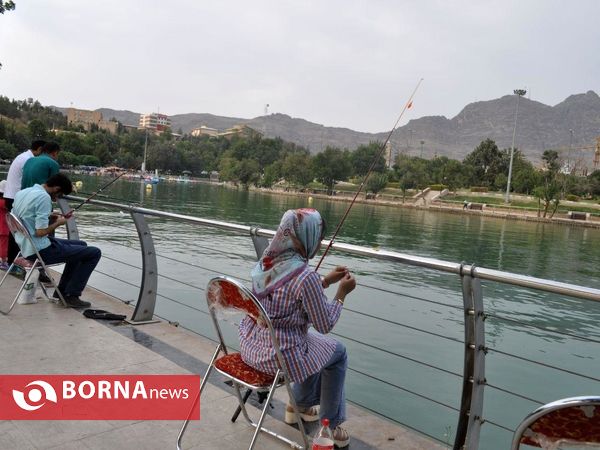 مسابقه ماهیگیری ورزشی در دریاچه کیو خرم آباد