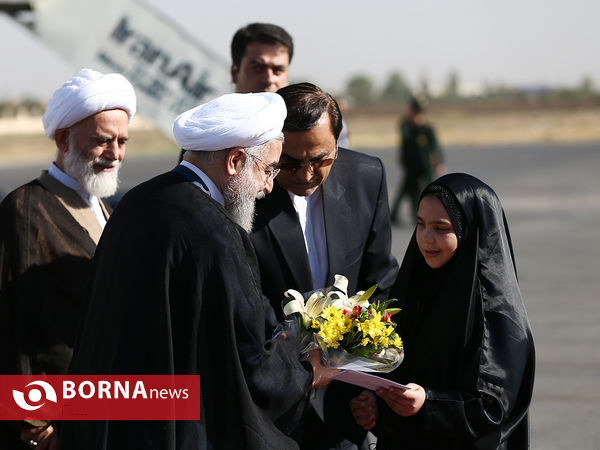ورود رئیس جمهوری  به استان همدان