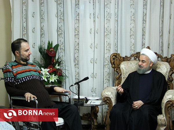 دیدار رئیس جمهوری با جانباز سوری