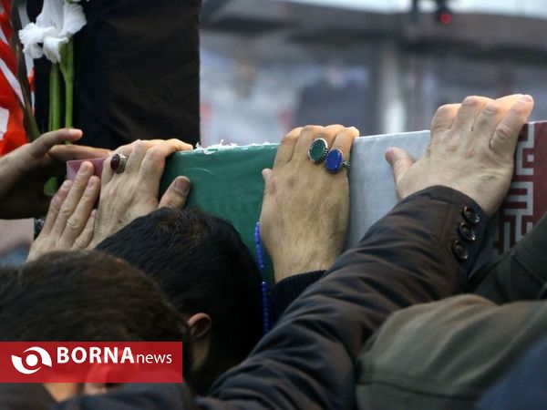 مراسم وداع با شش شهید گمنام در رشت