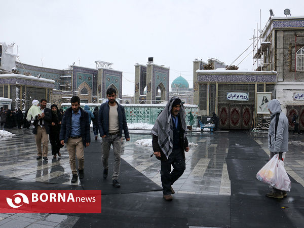 مشهد زیر چتر برف