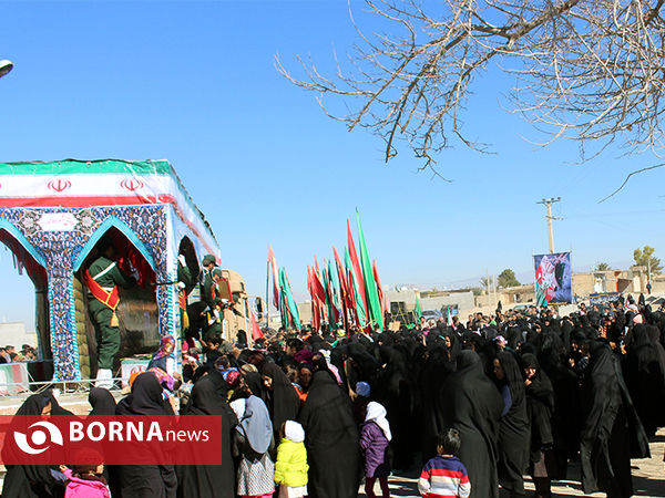 تشییع 94 شهید گمنام کاروان شاهدان بصیر در فسا،سروستان،خرامه