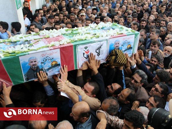 تشییع پیکر 2 شهید مدافع حرم در رشت