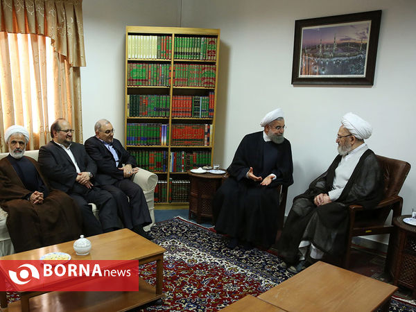 دیدار رئیس جمهور با مراجع در قم