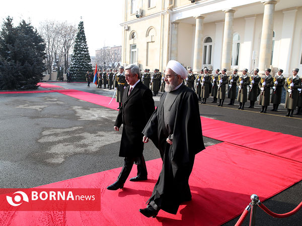 استقبال رسمی رییس جمهوری ارمنستان از دکتر روحانی