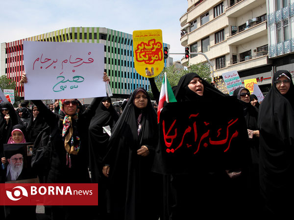راهپیمایی نمازگزاران تهرانی در اعتراض به اقدام ترامپ