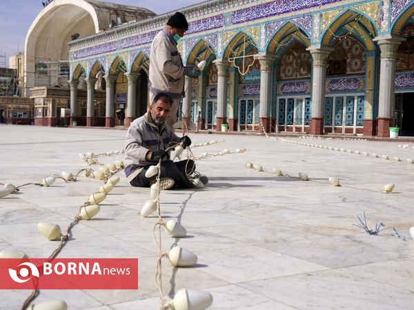 چراغانی مسجد مقدس جمکران در آستانه نیمه شعبان