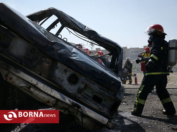 مانور آتش نشانی و ایمنی در مشهد