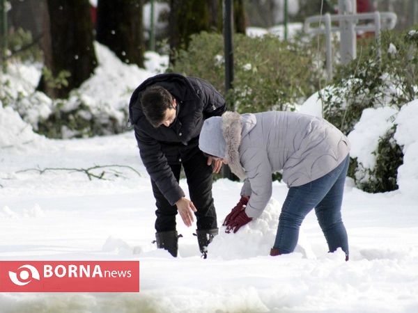 حال و هوای یک روز برفی در رشت