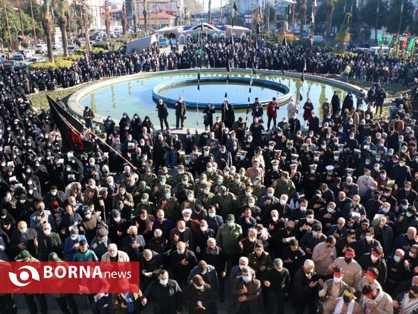 مراسم تشییع پیکر مطهر ۸ شهید گمنام در رشت