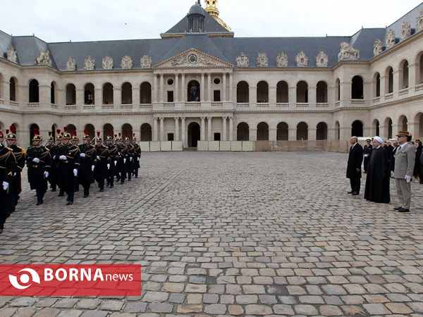 مراسم استقبال رسمی از دکتر روحانی در مجموعه اینولید پاریس