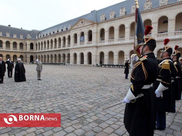 مراسم استقبال رسمی از دکتر روحانی در مجموعه اینولید پاریس