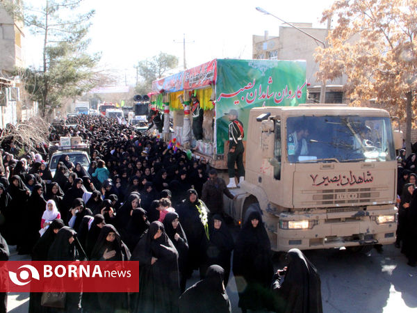 تشییع 94 شهید گمنام کاروان شاهدان بصیر در  استهبان