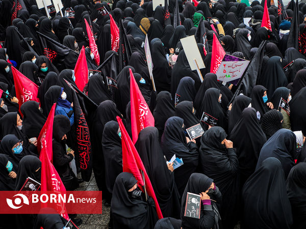 اجتماع عزاداران فاطمی و تشییع پیکر 9 شهید دفاع مقدس و مدافع حرم