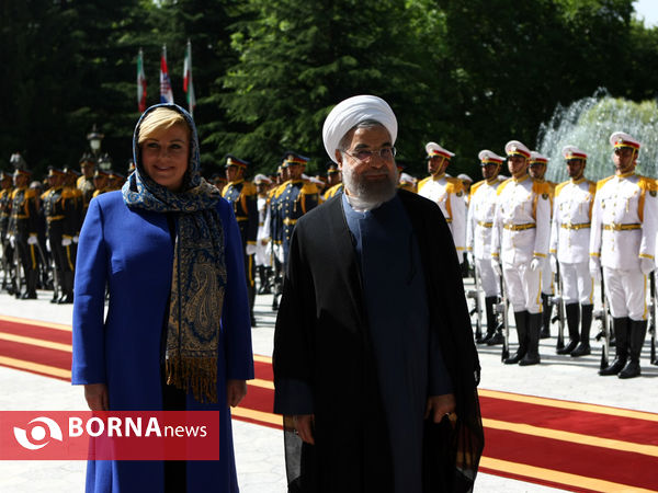 استقبال رسمی دکتر روحانی از رییس جمهوری کرواسی