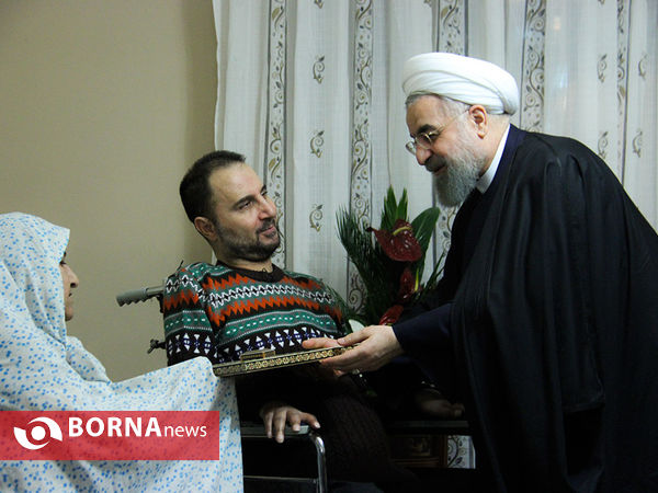 دیدار رئیس جمهوری با جانباز سوری
