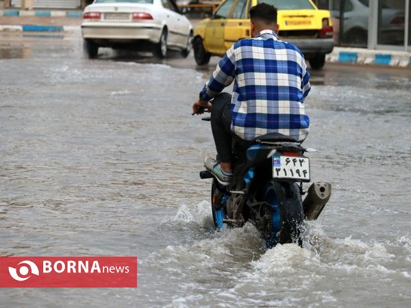 آبادان ۲۴ ساعت پس از بارندگی