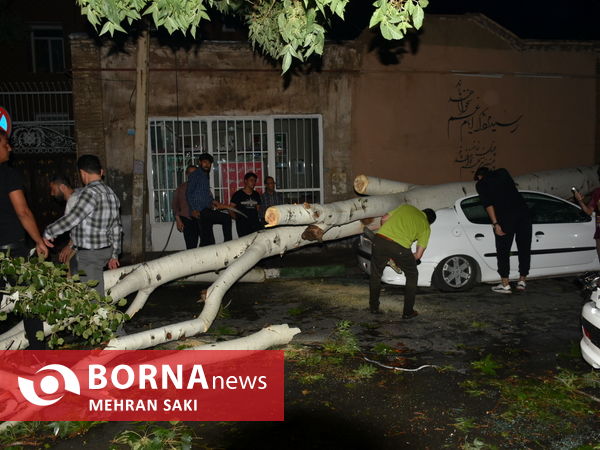 خسارت های باران و طوفان در اراک