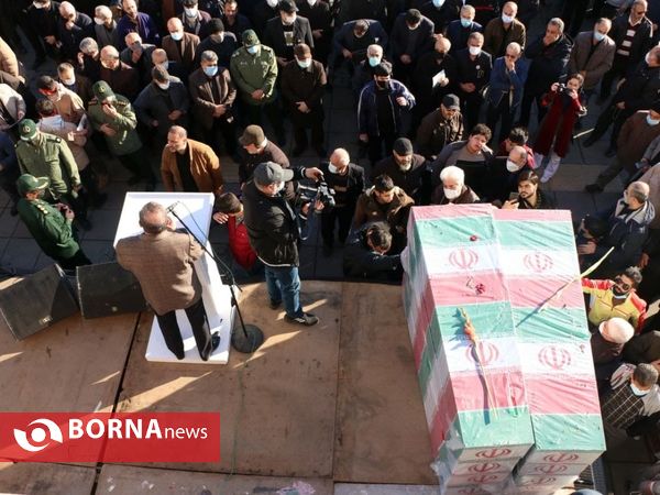 مراسم تشییع پیکر مطهر ۸ شهید گمنام در رشت