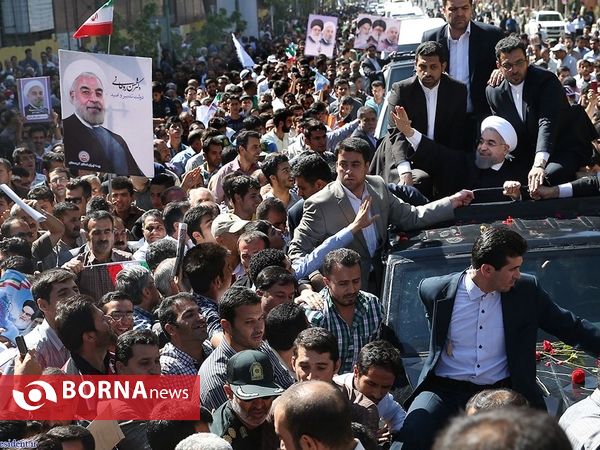 استقبال مردم کردستان از رئیس جمهوری