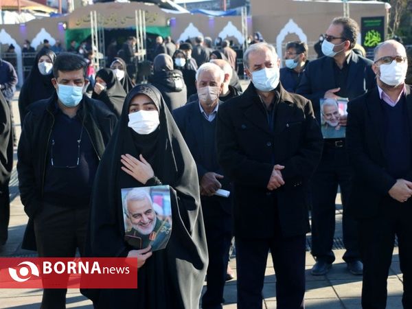 مراسم تشییع پیکر مطهر ۸ شهید گمنام در رشت