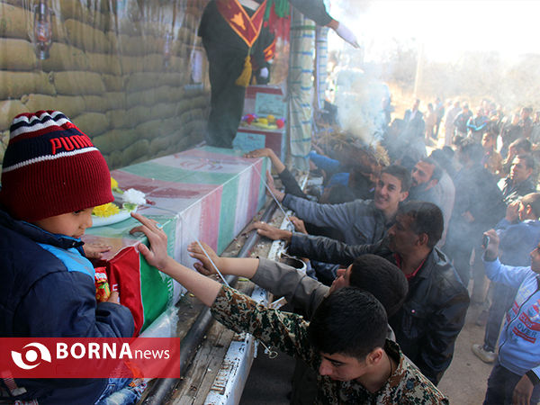 تشییع 94 شهید گمنام کاروان شاهدان بصیر در فسا،سروستان،خرامه