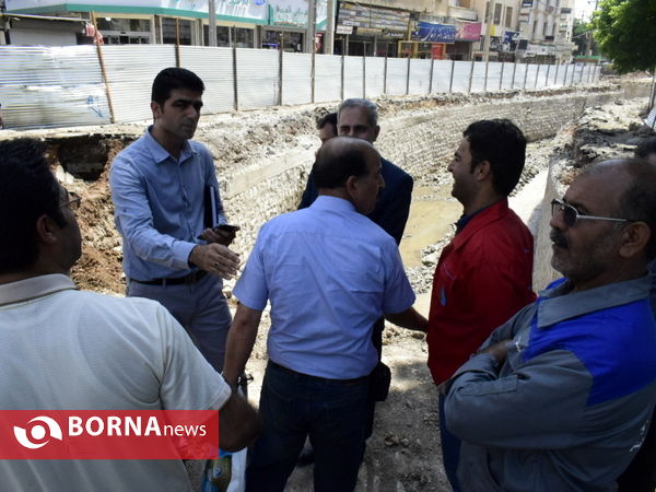 گزارش تصویری بازدید میدانی فرماندار کرمانشاه از پروژه حاشیه سازی آبشوران