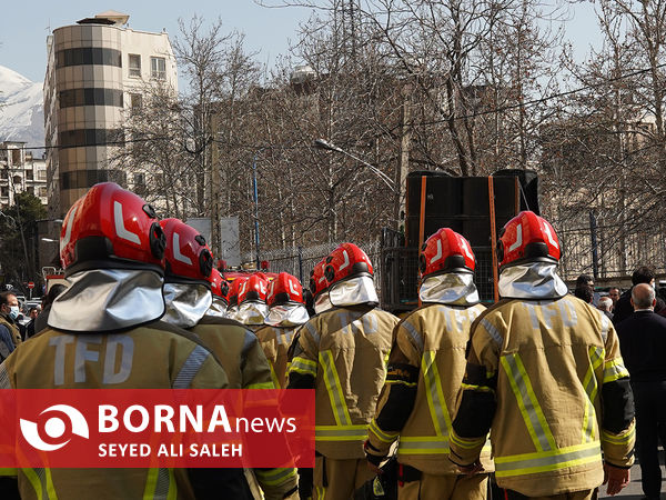مراسم تشییع آتش‌نشان رضا دارابی