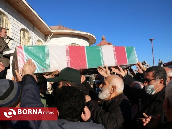 مراسم تشییع پیکر مطهر ۸ شهید گمنام در رشت