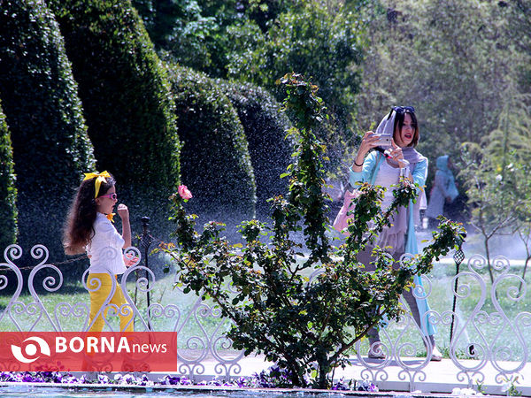گردشگران خارجی در باغ ارم شیراز
