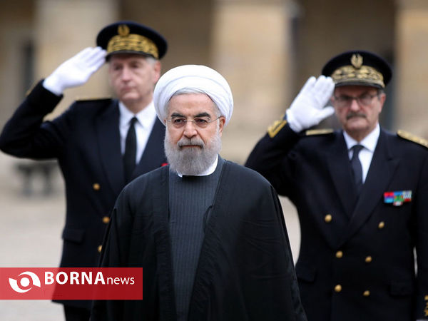 مراسم استقبال رسمی از دکتر روحانی در مجموعه اینولید پاریس