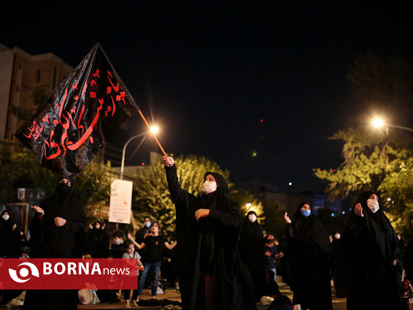 عزاداری شب عاشورا در میدان فلسطین