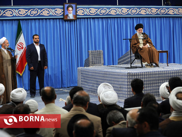 دیدار اعضای کنگره نقش شیعه درگسترش‌علوم‌اسلامی با رهبرانقلاب