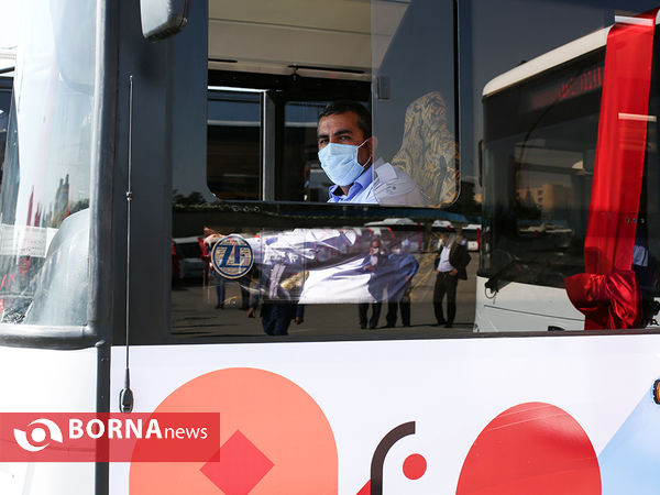 آیین بهره برداری از 100 دستگاه اتوبوس و مینی بوس جدید