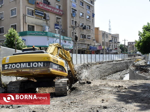 گزارش تصویری بازدید میدانی فرماندار کرمانشاه از پروژه حاشیه سازی آبشوران