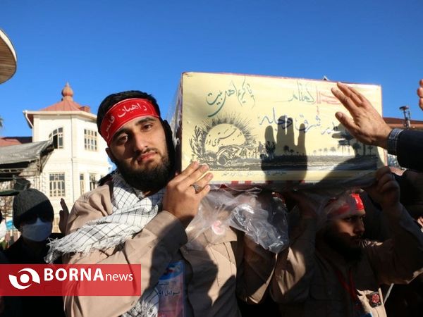 مراسم تشییع پیکر مطهر ۸ شهید گمنام در رشت