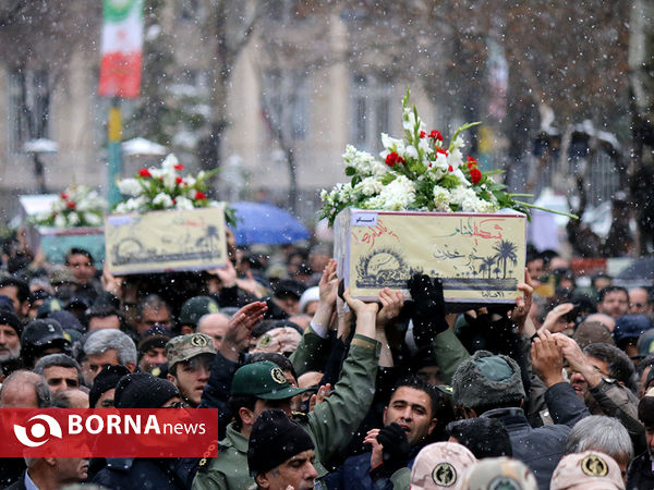 مراسم تشییع پیکر مطهر 11 شهید گمنام دفاع مقدس در تبریز