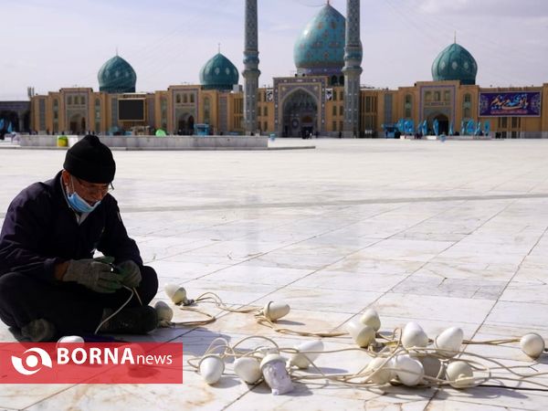 چراغانی مسجد مقدس جمکران در آستانه نیمه شعبان