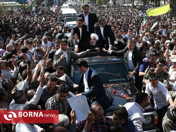 استقبال مردم کردستان از رئیس جمهوری