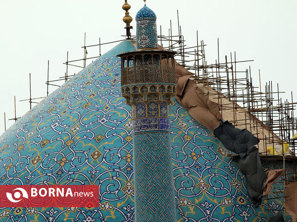 گنبد مسجد امام اصفهان در حال بارسازی