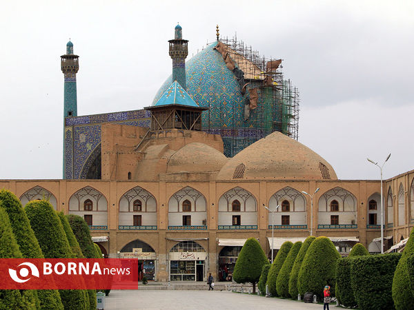 گنبد مسجد امام اصفهان در حال بارسازی